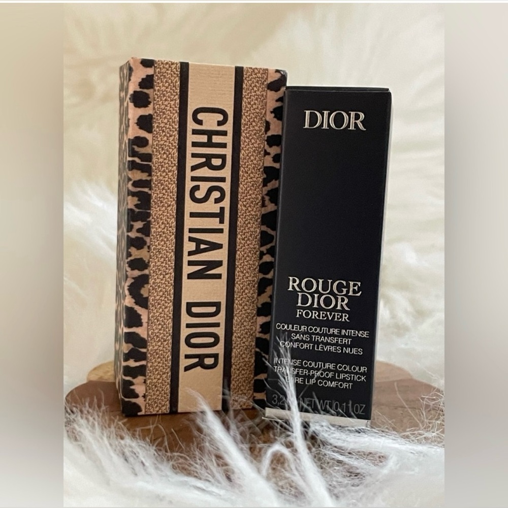 DIOR 2 Piece Set: #625 Mitzah Forever Lipstick + Leopard Box Case - Picture 2 of 8